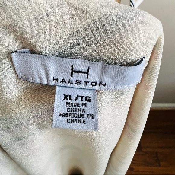 H Halston XL Marble Print Midi shift Dress V Neck - Picture 3 of 6